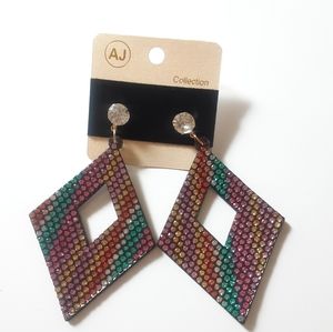AJ Collection Fancy Rainbow Dangle Earrings